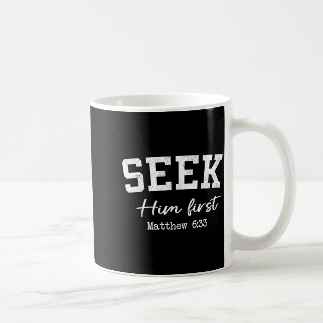 Women Christian Shirts Seek Him First Faith Worshi Kaffeetasse (Rechts)