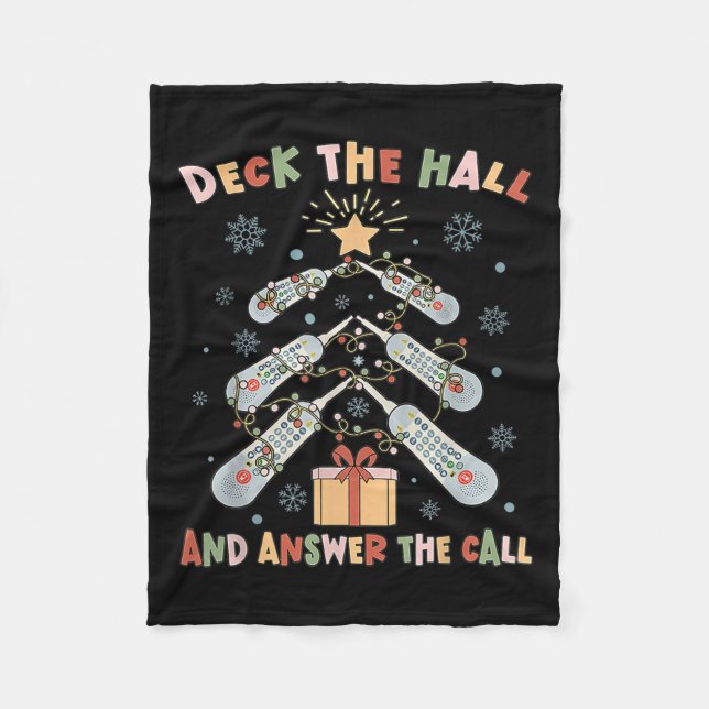 Women Christmas Icu Nurse Call Light Telemetry Hea Fleecedecke (Vorderseite)