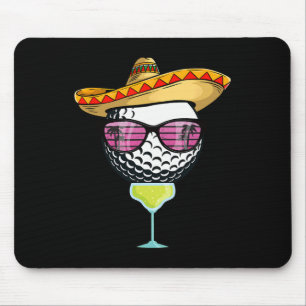 Women Cinco de Mayo Golf Ball mit Sombrero Margar Mousepad