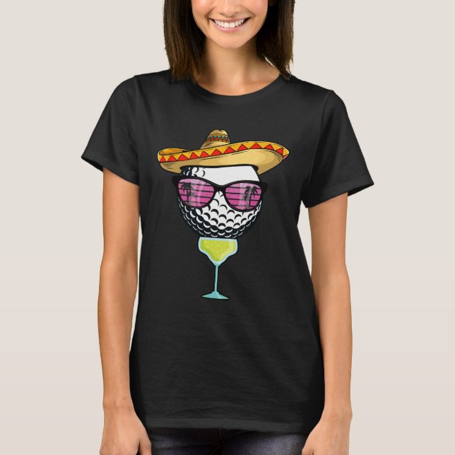 Women Cinco de Mayo Golf Ball mit Sombrero Margar T-Shirt (Vorderseite)