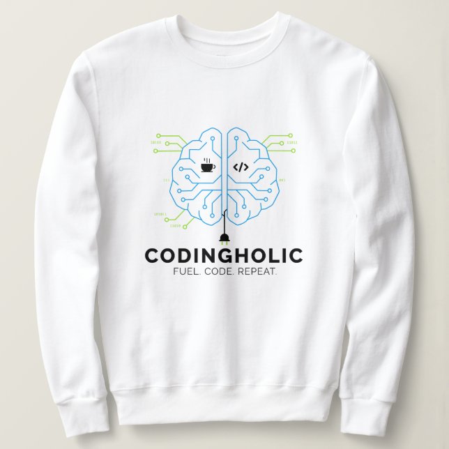 Women Clean Tech Brain Coding Graphic IT Girls Sweatshirt (Design vorne)