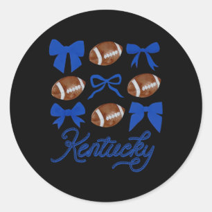 Women Coquette Bow Football Kentucky Runder Aufkleber