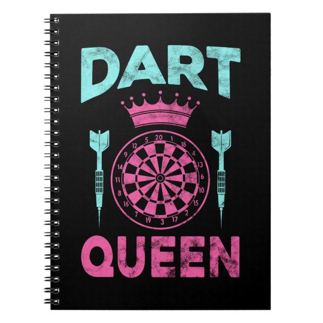 Women Dartboard Girl Dart Player Queen Notizblock (Vorderseite)