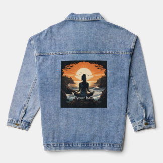 Women Denim, Jean Jacket - Meditator, Sonnenunterg Jeansjacke