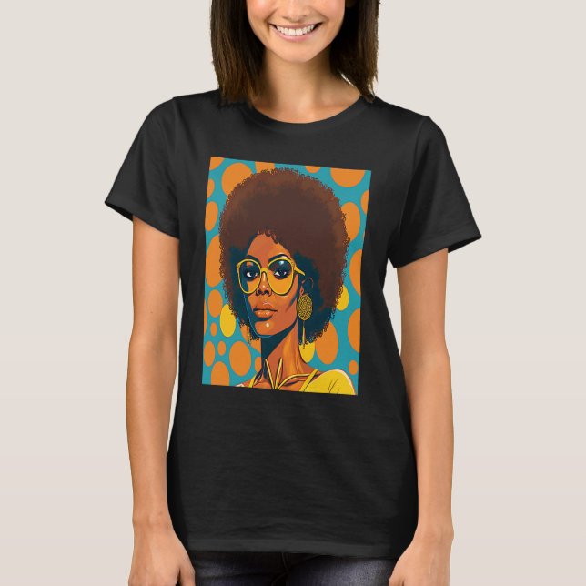 Women Empowerment Retro Afro African American Mom  T-Shirt (Vorderseite)