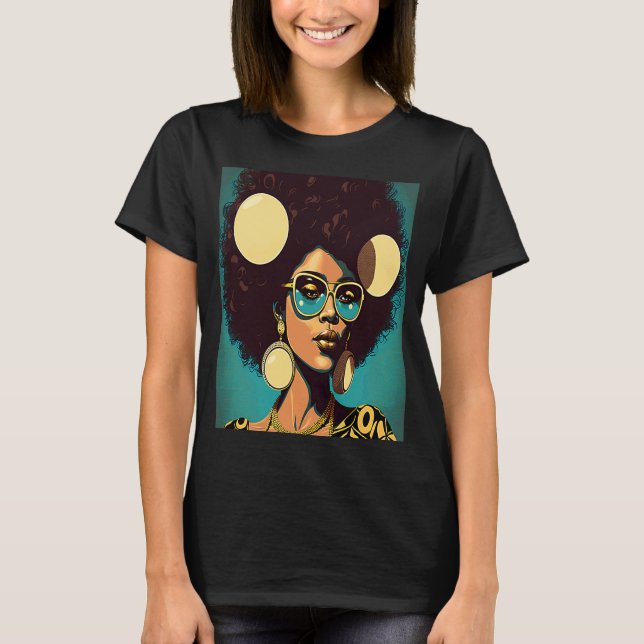 Women Empowerment Retro Afro African American Mom  T-Shirt (Vorderseite)