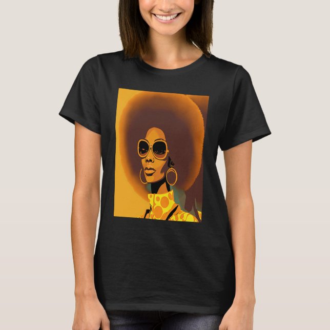 Women Empowerment Retro Afro African American Mom T-Shirt (Vorderseite)
