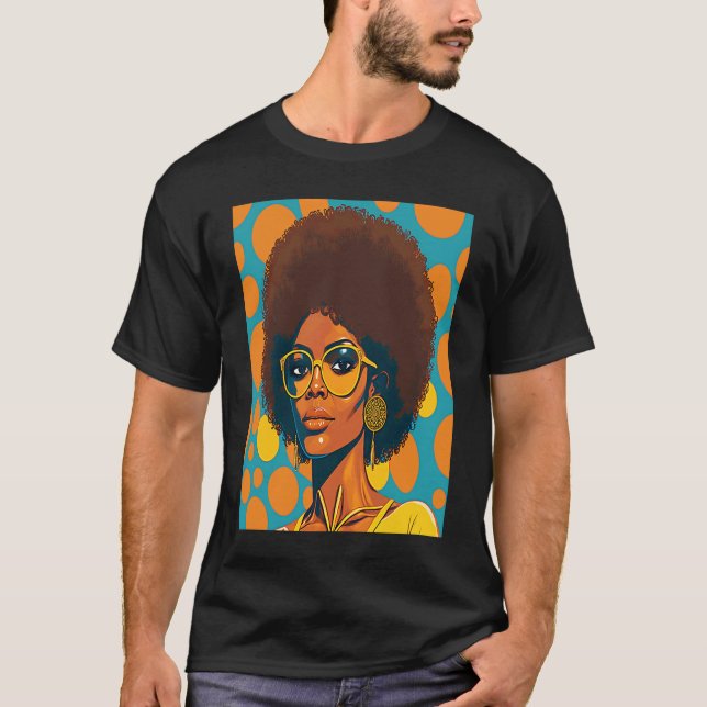 Women Empowerment Retro Afro African American Mom  T-Shirt (Vorderseite)