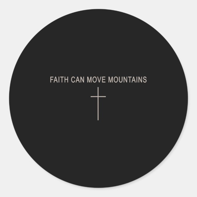 Women Faith Can Move Mountains Christian Minimalis Runder Aufkleber (Vorderseite)
