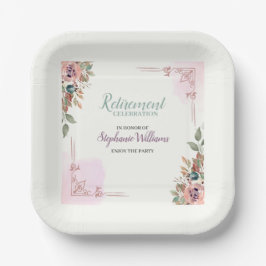 Women Floral Classic Elegant Retirement Party Pappteller