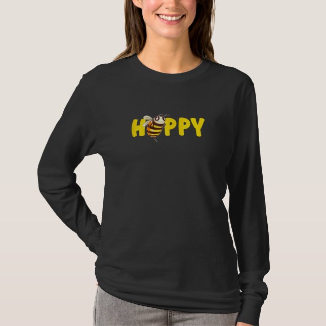 Women & Girls Bee   Cute Bee Happy T-Shirt (Vorderseite)