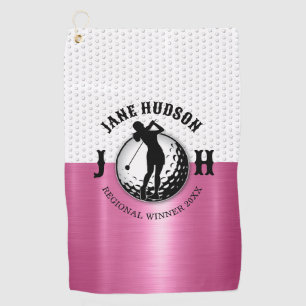 Women Golf Monogram Design Golfhandtuch