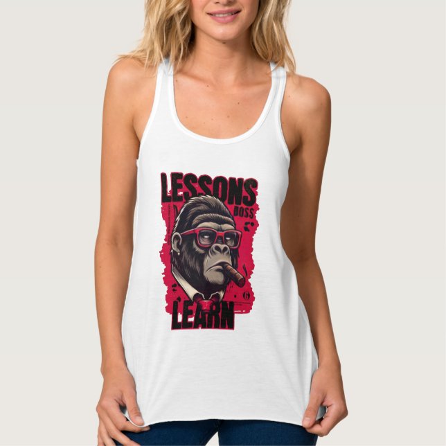 Women Gorilla Boss Lessons Learn Tank Top  (Vorderseite)