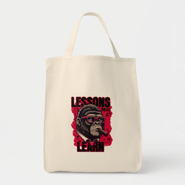 Women Gorilla Boss Lessons Learn Tote Bag Tragetasche (Vorne)