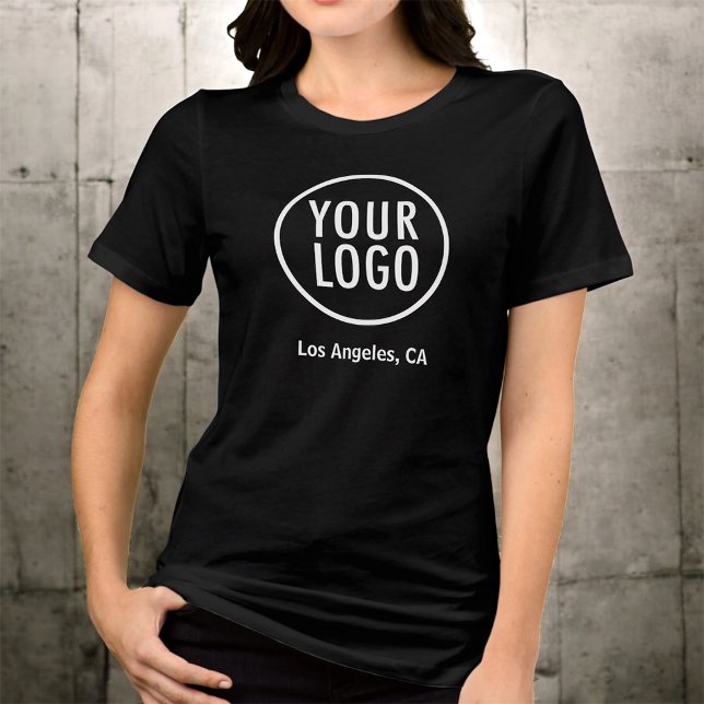 Women Jersey V-Neck T - Shirt Custom Company Logo (MISOOK Women’s Black T-Shirt with Logo)