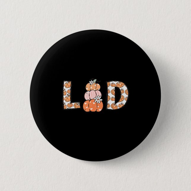 Women Labor And Delivery Nurse Fall Pumpkins Thank Button (Vorderseite)