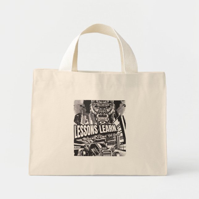 Women Legendary Gorilla Lessons Learn Tote Bag Mini Stoffbeutel (Vorne)