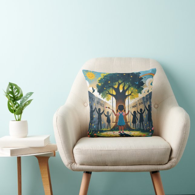 women llegging covered kids dreams kissen (Stuhl )