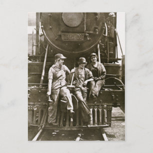 Women Locomotive Mechanics 1918 WWI Postkarte