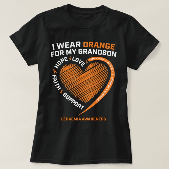 Women Men I Wear Orange For My Grandson Leukemia A T-Shirt (Design vorne)