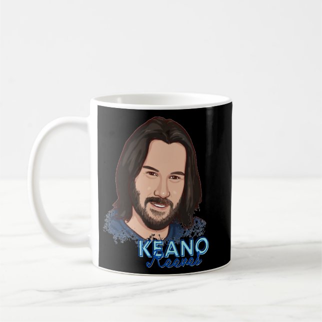 Women Men Keanu Art Reeves Cool Ohrs Kaffeetasse (Links)