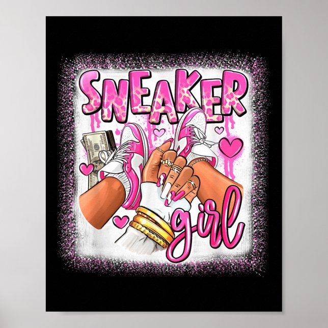 Women Nk And White Sneaker Girl, Funny Sneaker Gir Poster (Vorne)