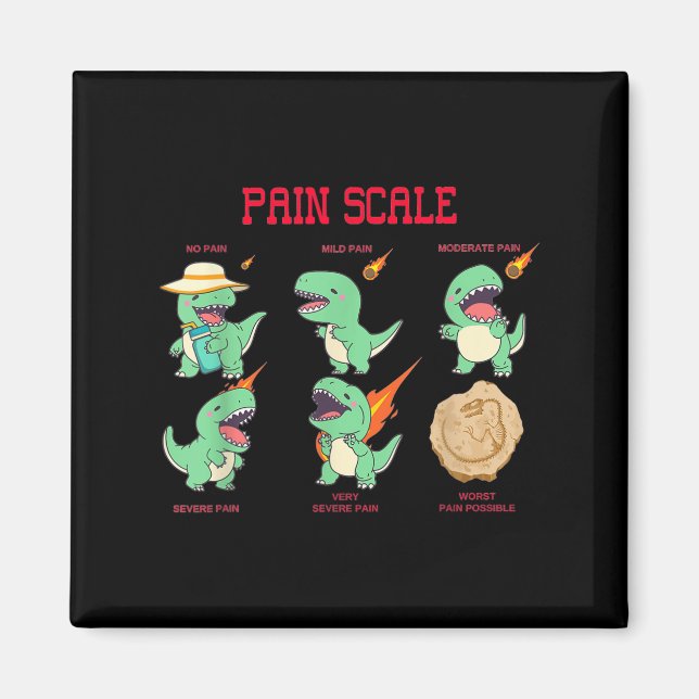 Women Nurse Pain Scale Pain Essment Funny Dinosaur Magnet (Vorne)