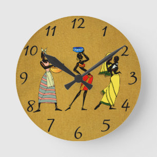 Women of Africa Runde Wanduhr
