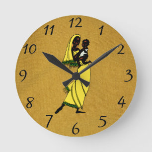 Women of Africa Wall Clock Runde Wanduhr