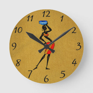 Women of Africa Wall Clock Runde Wanduhr
