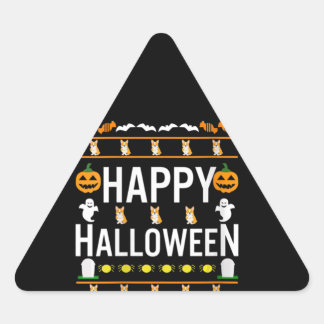 Women Pembroke Corgi Halloween Lazy Ugly Anzug Dreieckiger Aufkleber
