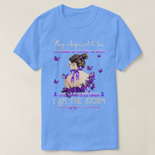 Women Purple Ribbon Butterfly Fibromyalgia Awarene T-Shirt (Design vorne)