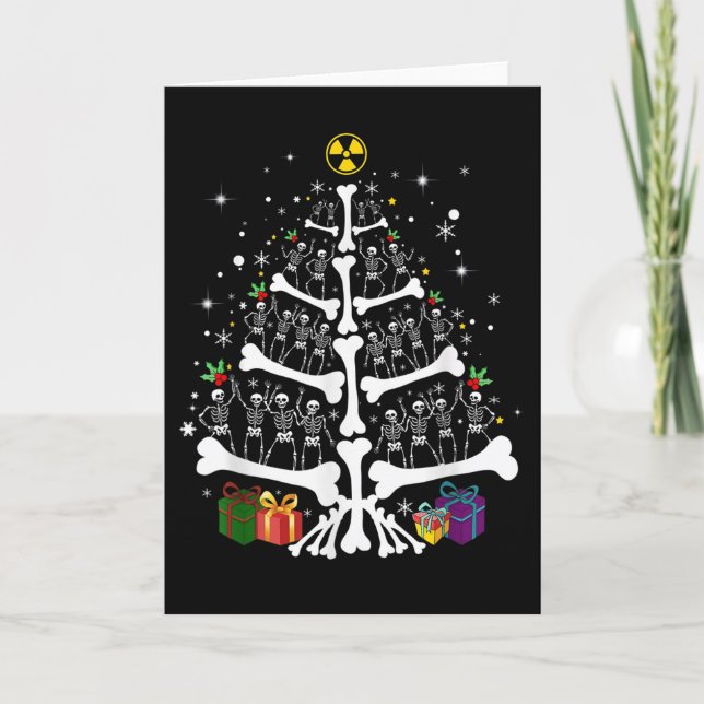 Women Radiology Skeleton Christmas Tree Xray Tech  Karte (Vorderseite)