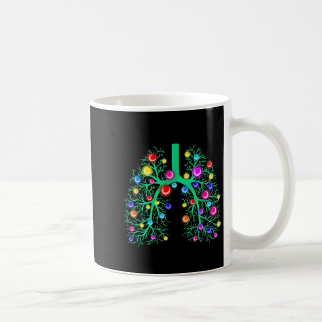 Women Resratory Therapy Lung Christmas Lights Lung Kaffeetasse (Rechts)
