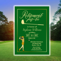Women Retirement Golf Party Classic Green Golden