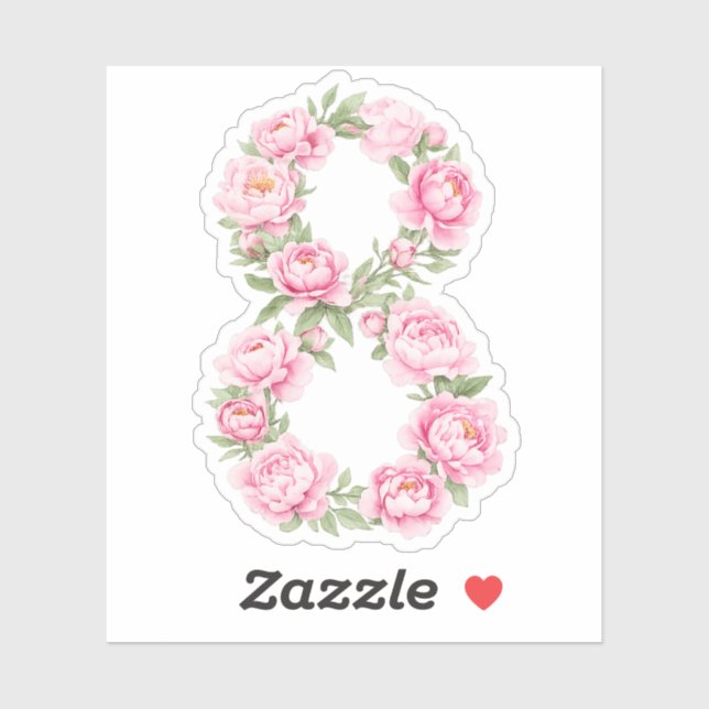 Women’s Day Peony Flower for March 8  Aufkleber (Blatt)