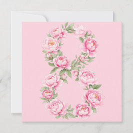 Women’s Day Peony Flower for March 8 Feiertagskarte