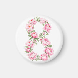 Women’s Day Peony Flower for March 8  Magnet