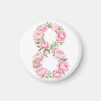 Women’s Day Peony Flower for March 8 Magnet