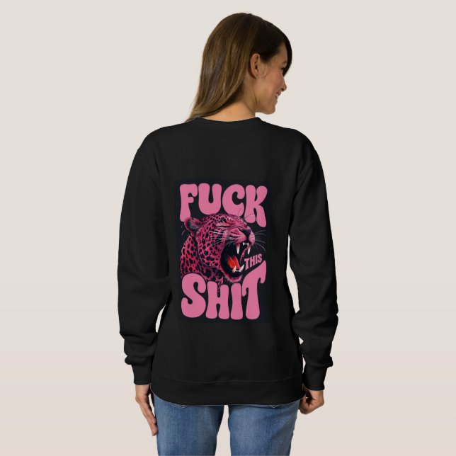 Women’s Graphic Sweatshirt Bold Pink Leopard tee (Schwarz voll)
