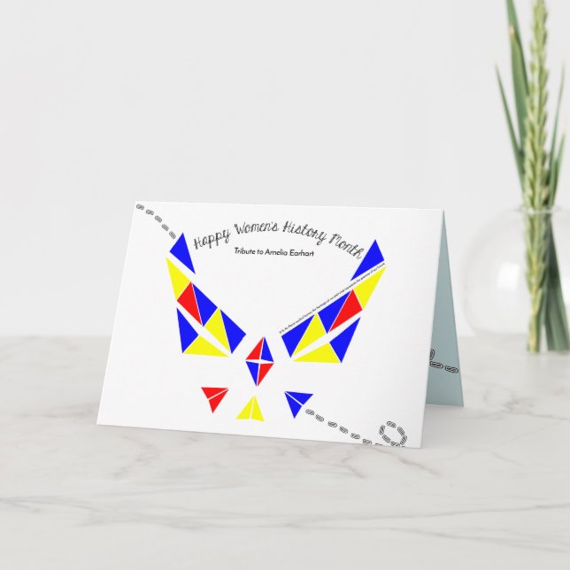 Women’s History Month Ameila Earhart Greeting Card Karte (Vorderseite)