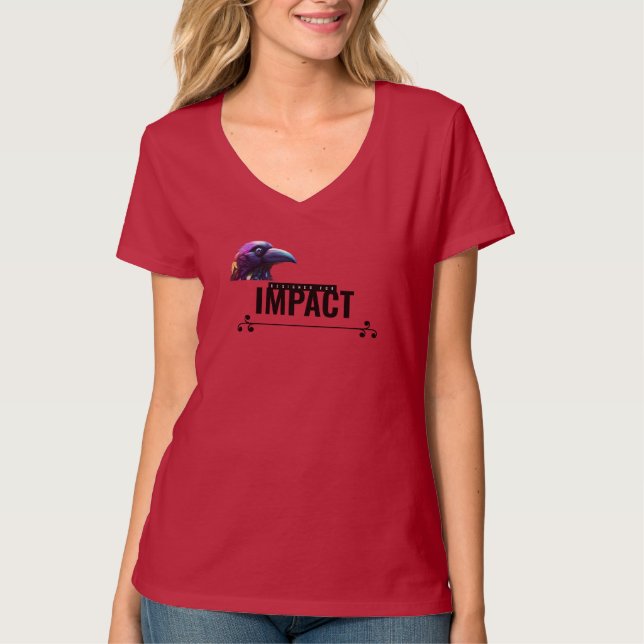 Women’s “Prepare for Impact” Raven V-Neck  T-Shirt (Vorderseite)