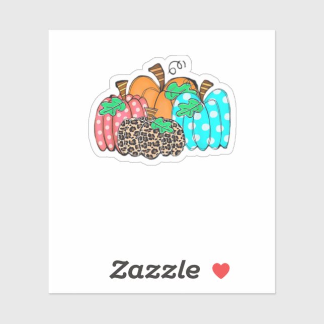 Women’s Pumpkin Leopard Print Graphic It’s Fall Y’ Aufkleber (Blatt)