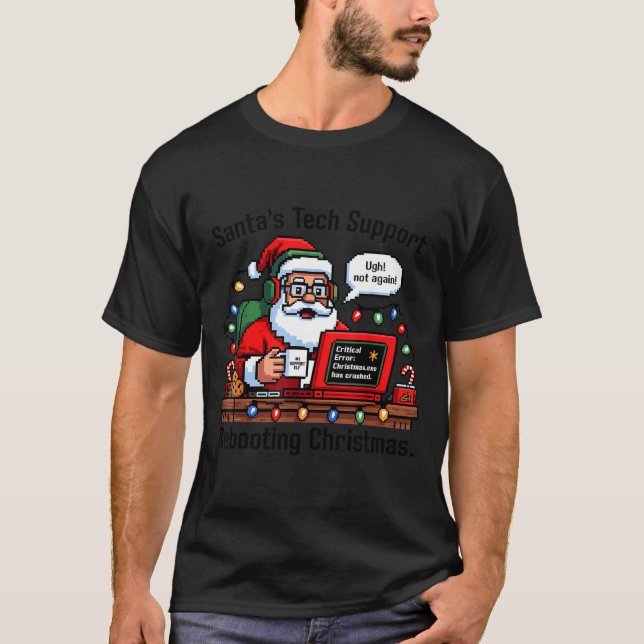 women s Support Tech Santa Rebooting T-Shirt (Vorderseite)