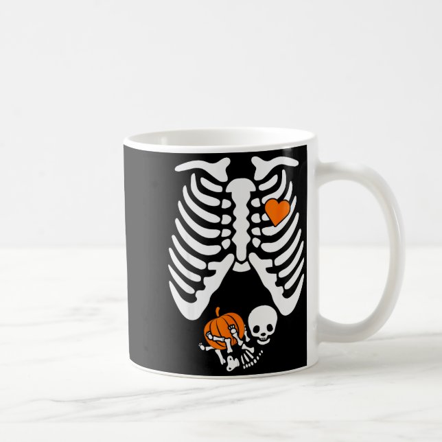 Women Skeleton Pregnancy Announcement Mom Hallowee Kaffeetasse (Rechts)