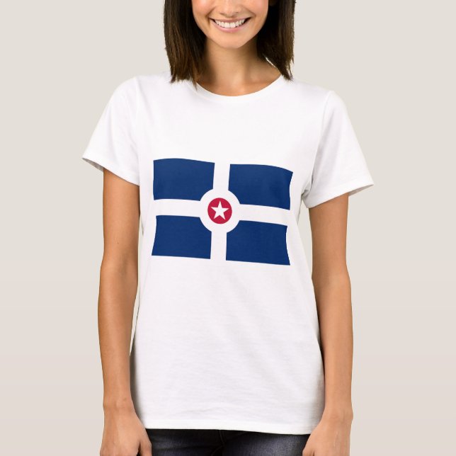 Women T Shirt mit der Flagge Indianapolis, USA (Vorderseite)