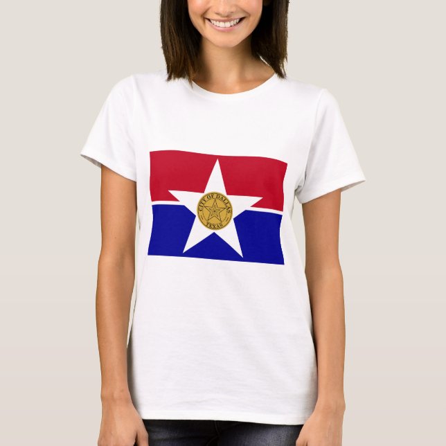 Women T Shirt mit der Flagge von Dallas, USA (Vorderseite)