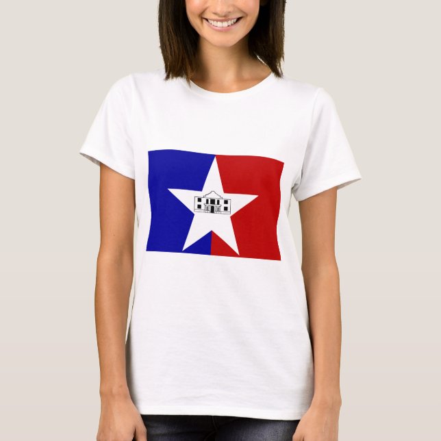 Women T Shirt mit der Flagge von San Antonio, USA (Vorderseite)