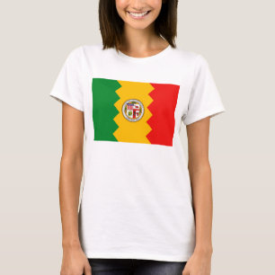Women T Shirt mit Flag Los Angeles, Kalifornien