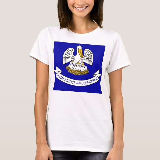 Women T Shirt mit Flag Louisiana Staat (Vorderseite)